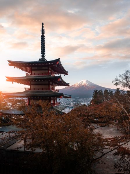 Arakurayama sengen park near mount fuji, japan
